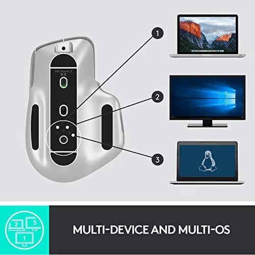 Logitech MX Master 3 Advanced Wireless Mouse - Mid Grey image