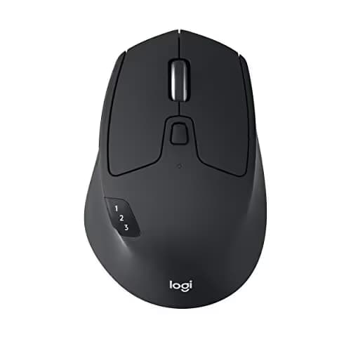 Logitech M720 Triathalon Multi-Device Wireless Mouse - Easily Move Text, Images and Files Between 3 Windows and Apple Mac Computers Paired with Bluetooth or USB, Hyper-Fast Scrolling, Black image