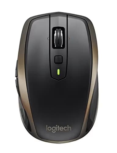 Logitech MX Anywhere 2 Wireless Mouse - Use On Any Surface, Hyper-Fast Scrolling, Rechargeable, for Apple Mac or Microsoft Windows Computers and laptops, Meteorite main image