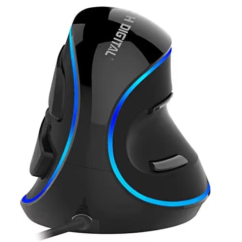 Ergonomic Wireless Mouse, Jelly Comb Rechargeable 2.4GHz Wireless Ergonomic Vertical Mouse Optical Mice with Adjustable DPI 1000/1600/2400 - MV09F image