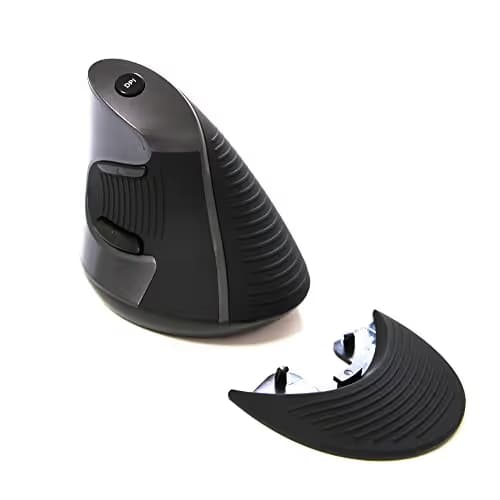 J-Tech Digital Scroll Endurance Wired Mouse Ergonomic Vertical USB Mouse with Adjustable Sensitivity (600/1000/1600 DPI), Removable Palm Rest & Thumb Buttons - Reduces Hand/Wrist Pain (Wired) image