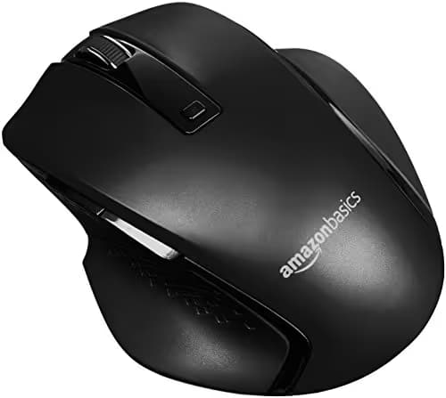 AmazonBasics Compact Ergonomic Wireless PC Mouse with Fast Scrolling - Black image