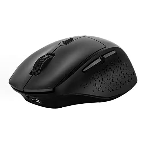 VicTsing Wireless Mouse Rechargeable, 2020 Unique Comfortable Ergonomic Mouse, Noiseless/Adjustable 2400Dpi/6 Buttons, Cordless Mice with USB Receiver for PC, Computer, Laptop, MacBook image