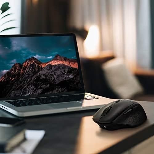 VicTsing Wireless Mouse Rechargeable, 2020 Unique Comfortable Ergonomic Mouse, Noiseless/Adjustable 2400Dpi/6 Buttons, Cordless Mice with USB Receiver for PC, Computer, Laptop, MacBook image