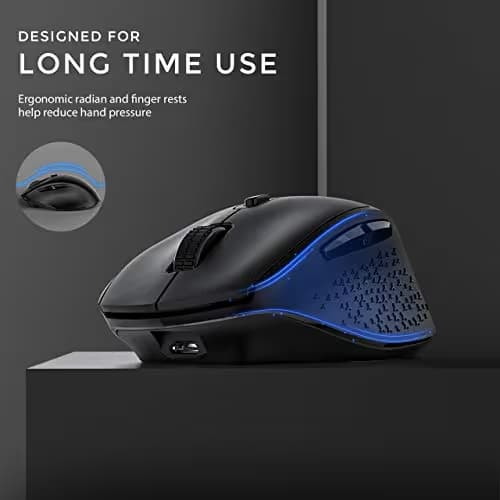 VicTsing Wireless Mouse Rechargeable, 2020 Unique Comfortable Ergonomic Mouse, Noiseless/Adjustable 2400Dpi/6 Buttons, Cordless Mice with USB Receiver for PC, Computer, Laptop, MacBook image