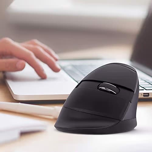 J-Tech Digital Wireless Ergonomic Vertical Mouse with Nano Transceiver, 3 DPI, Windows Mac, Black [V628M-2.4G] image