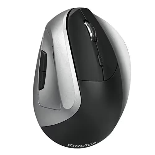 KINGTOP Vertical Mouse Ergonomic Optical Wireless Mouse Rechargeable for Notebook, PC, Laptop, Computer, Desktop, 6 Adjustable DPI Levels 6 Buttons Reduces Hand/Wrist Pain image