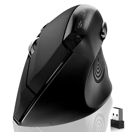 Memzuoix Wireless Ergonomic Mouse, Upgraded 2.4G Optical Wireless Vertical Mouse with Adjustable DPI 800/1600/2400, Pinky Finger Rest for Large Hands main image