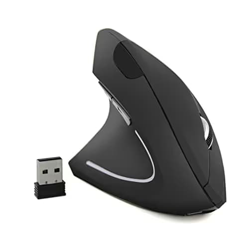 Left-Handed Mouse, Rechargeable 2.4G Wireless Ergonomic Vertical Mice with USB Receiver, 6 Buttons and 3 Adjustable DPI 800/1200/1600 for Laptop Computer PC Desktop (Left Hand) main image