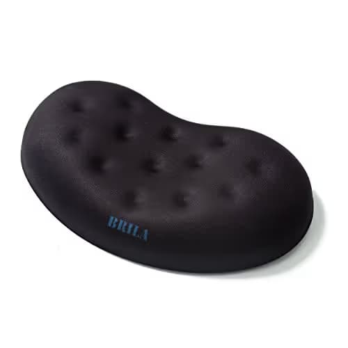 BRILA Ergonomic Memory Foam Mouse Wrist Rest Support Pad Cushion for Computer, Laptop, Office Work, PC Gaming - Massage Holes Design - Wrist Pain Relief (Black Mouse Wrist Rest) image