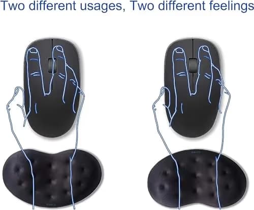 BRILA Ergonomic Memory Foam Mouse Wrist Rest Support Pad Cushion for Computer, Laptop, Office Work, PC Gaming - Massage Holes Design - Wrist Pain Relief (Black Mouse Wrist Rest) image