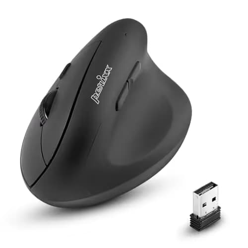 Perixx PERIMICE-608 Wireless Vertical Mouse, 6 Button, 800/1000/1600 DPI, Right Handed Design image