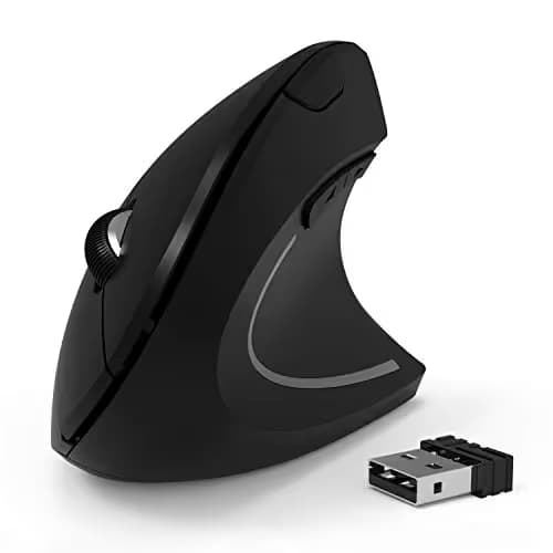 Neverstop Wireless Vertical Mouse, 2.4G Wireless Ergonomic Optical Mouse with 3 Adjustable 800/1200 /1600 DPI, 6 Buttons Compatible Laptop, PC, Computer, Desktop, Notebook main image