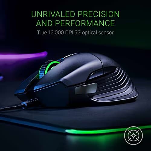 Razer Basilisk - Chroma Enabled RGB FPS Gaming Mouse - Worlds Most Precise Sensor - Comfortable Grip w/ DPI Clutch & Customizable Scroll Wheel Resistance (Renewed) image