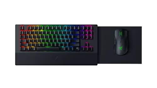 Razer Turret Wireless Mechanical Gaming Keyboard & Mouse Combo for PC & Xbox One: Chroma RGB/Dynamic Lighting - Retractable Magnetic Mouse Mat - 40hr Battery image