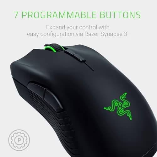 Razer Mamba Wireless 2018. True 16,000 DPS 5G Optical Sensor, Wired-Wireless Capability (50 Hour Battery Life), Powered by Razer Chroma, Ergonomic Gaming Mouse (Renewed) image