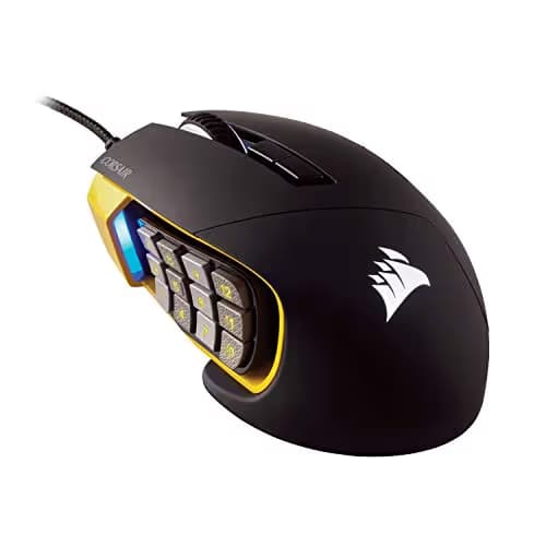 CORSAIR Scimitar Pro RGB - MMO Gaming Mouse - 16,000 DPI Optical Sensor - 12 Programmable Side Buttons - Yellow image