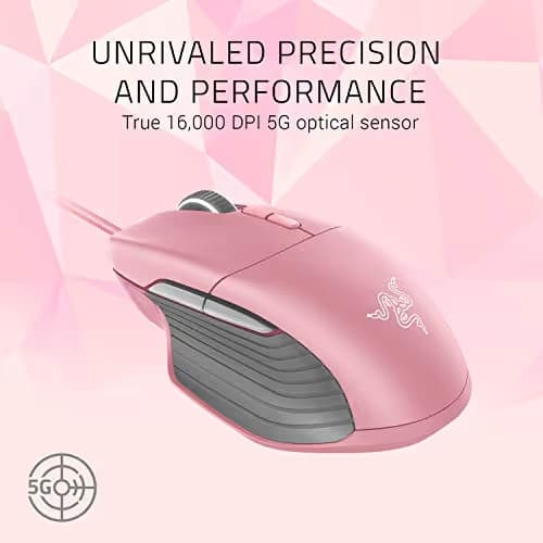 Razer Basilisk Quartz: True 16,000 5G Optical Sensor - Removable Dpi Clutch & Customizable Scroll Wheel Resistance - Ergonomic Form Factor - Esports Gaming Mouse image