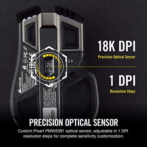 Corsair IRONCLAW RGB WIRELESS Wireless Gaming Mouse - Black image