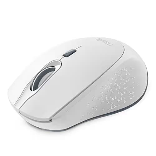 Havit 2.4G Wireless Mouse 2000DPI Optical Mini Portable Mobile with USB Receiver, 3 Adjustable DPI Levels, 4 Buttons for Notebook, PC, Laptop, Computer, MacBook (White) image