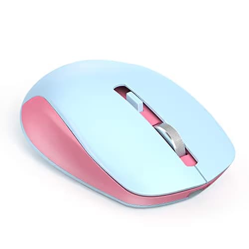Wireless Mouse, seenda 2.4G Wireless Computer Mouse with Nano Receiver 3 Adjustable DPI Levels, Portable Mobile Optical Mice for Laptop, PC, Chromebook, Computer, Notebook, Pink & Blue image