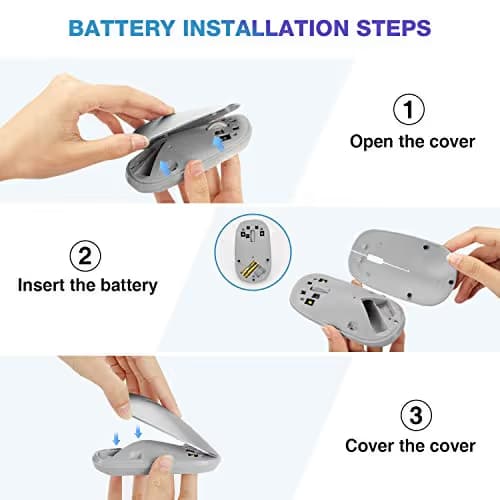 OMOTON Bluetooth Mouse for iPad and iPhone (iPadOS 13 / iOS 13 and Above), Ultra-Thin Wireless Mouse Compatible with Bluetooth Enabled Computer, Laptop, PC, Notebook, and Mac Series, Silver image