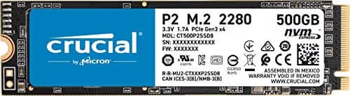 Crucial P2 500GB M.2 SSD PCIe 3.0 NVMe main image