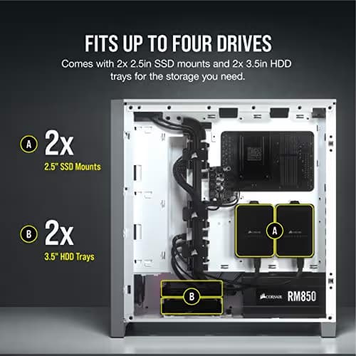 Corsair iCUE 4000X RGB ATX Mid Tower White Tempered Glass image