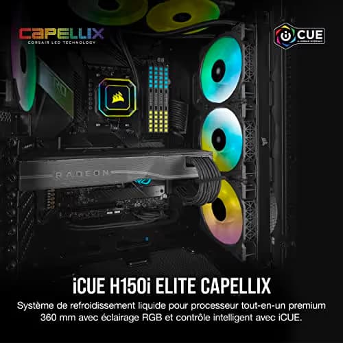 Corsair iCUE H150i ELITE CAPELLIX Water 360mm Black image
