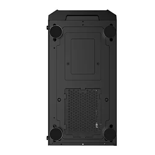 MONTECH Fighter 500 Black ATX Mid-Tower Computer Gaming Case, Pre-Installed Four Rainbow LED Fans, High Airflow Mesh 3D Front Panel, Tempered Glass, Magnetic Dust Filter, ATX / Micro ATX / Mini ITX image