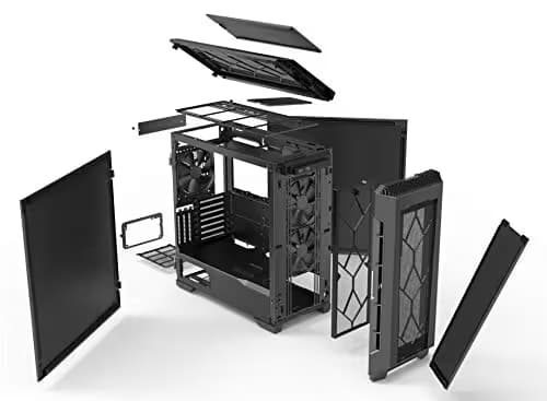 Phanteks (PH-EC600PSC_BK01) Eclipse P600S Hybrid Silent and Performance ATX Chassis - Fabric Filter, Dual System Support, PWM hub, Sound dampening Panels Closed Panels, Black image