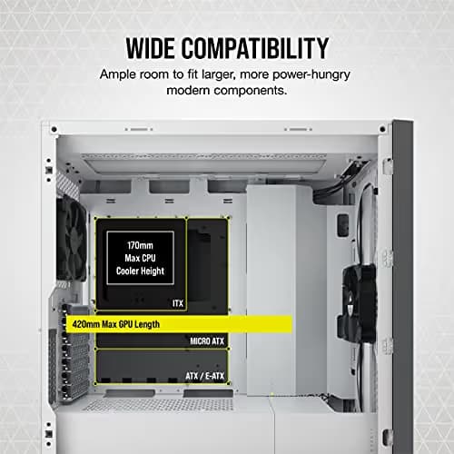 Corsair 5000D AIRFLOW ATX Mid Tower White / Gray Tempered Glass Side Panel image