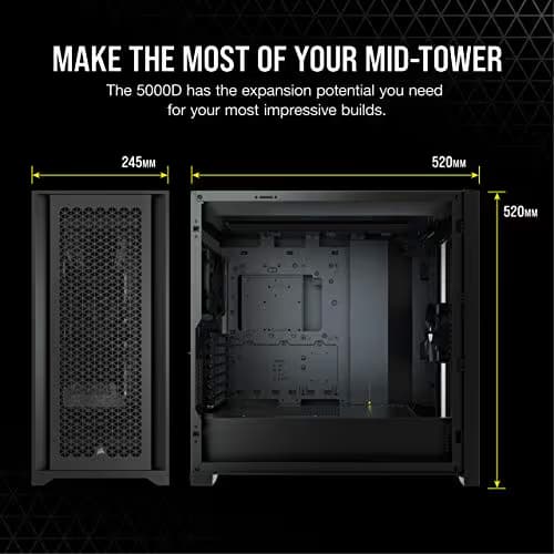 Corsair 5000D AIRFLOW ATX Mid Tower Black with Tempered Glass Side Panel image