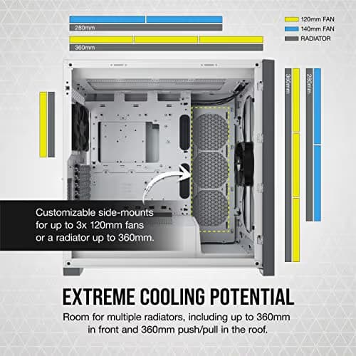 5000D Tempered Glass Mid-Tower ATX PC Case — White image