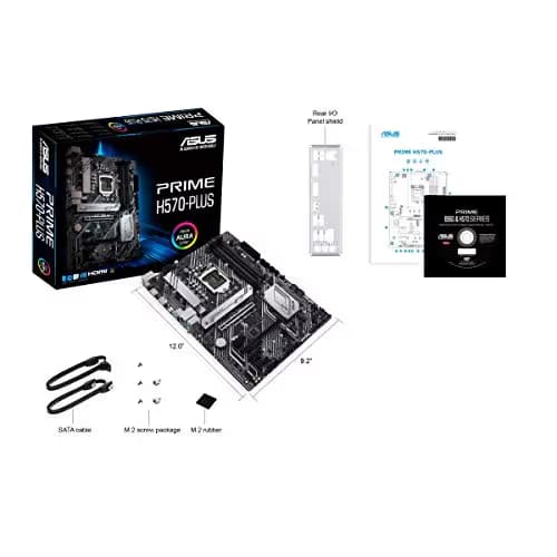 ASUS PRIME H570-PLUS LGA1200 (Intel® 11th/10th Gen) ATX motherboard (PCIe 4.0, 8 power stages, HDMI, DVI, DisplayPort, dual M.2, Intel 1Gb LAN, USB 3.2 Gen 2 Type-C®, Thunderbolt™ 4) image