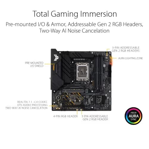 Asus B660 TUF GAMING B660M-PLUS WIFI D4 DDR4 Micro ATX image