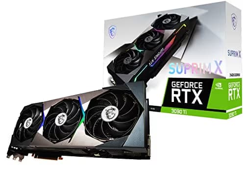 MSI NVIDIA GeForce RTX 3090 Ti Suprim X Overclocked Triple Fan 24GB GDDR6X PCIe 4.0 Graphics Card image