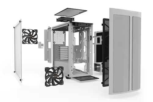 be quiet! Pure Base 500DX ATX Mid Tower White with Tempered Glass Side Panel and USB 3.2 Gen 2 Type-C / USB 3.2 Gen 1 Type-A image