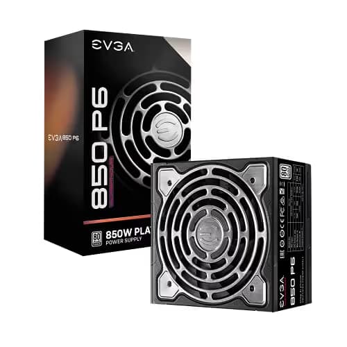EVGA SuperNOVA 850 P6, 80 Plus Platinum 850W, Fully Modular, Eco Mode with FDB Fan, 10 Year Warranty, Includes Power ON Self Tester, Compact 140mm Size, Power Supply 220-P6-0850-X1 image