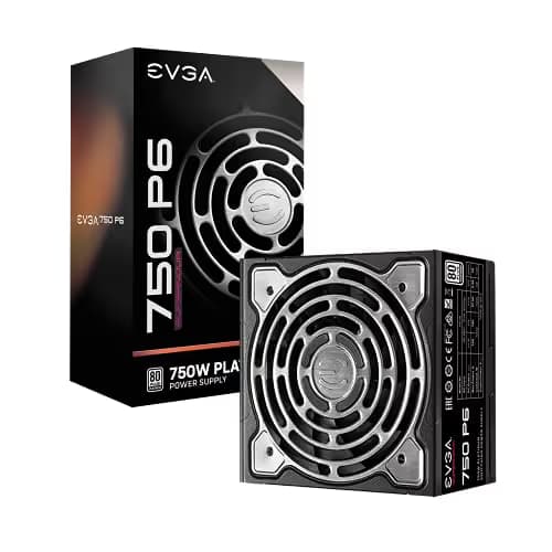EVGA SuperNOVA 750 P6, 80 Plus Platinum 750W, Fully Modular, Eco Mode with FDB Fan, 10 Year Warranty, Includes Power ON Self Tester, Compact 140mm Size, Power Supply 220-P6-0750-X1 image