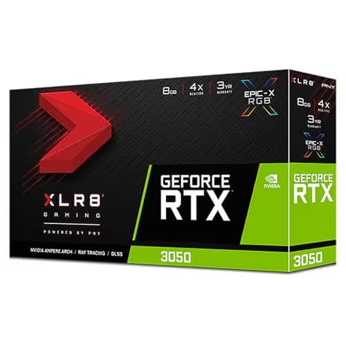 PNY XLR8 Gaming GeForce RTX 3050 8GB GDDR6 PCI Express 4.0 x16 Video Card VCG30508DFXPPB main image