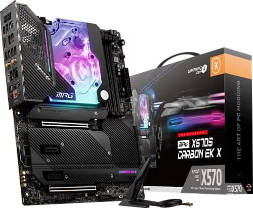 MSI MPG X570S CARBON EK X Gaming Motherboard (ATX, AMD, Socket AM4. DDR4, PCIe 4, CFX, M.2 Slots, Wi-Fi 6E) image