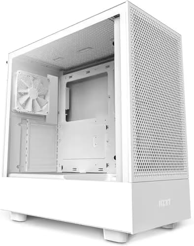NZXT H5 Flow (2022) ATX Mid Tower White with Tempered Glass Side Panel and USB 3.2 Gen 2x2 Type-C / USB 3.2 Gen 1 Type-A image