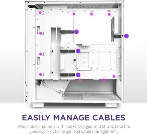 NZXT H5 Flow (2022) ATX Mid Tower White with Tempered Glass Side Panel and USB 3.2 Gen 2x2 Type-C / USB 3.2 Gen 1 Type-A image