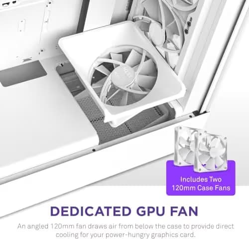 NZXT H5 Flow (2022) ATX Mid Tower White with Tempered Glass Side Panel and USB 3.2 Gen 2x2 Type-C / USB 3.2 Gen 1 Type-A image