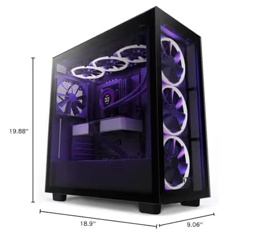NZXT H7 Elite - CM-H71EB-01 - ATX Mid Tower PC Gaming Case - Front I/O USB Type-C Port - Quick-Release Tempered Glass Side Panel - Black image