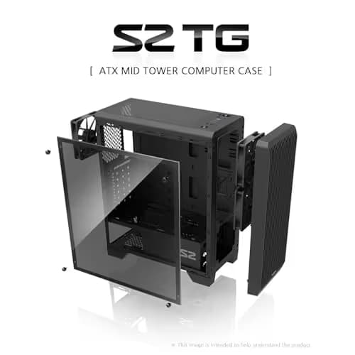 Zalman S2 ATX Mid Tower Black with Tempered Glass Side Panel and USB 3.2 Gen 1 Type-A, USB 2.0 Type-A image