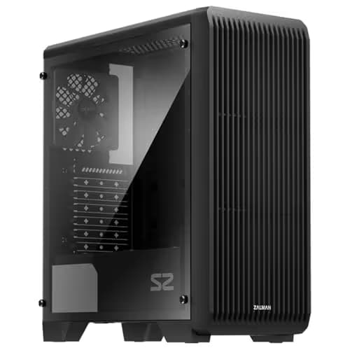 Zalman S2 ATX Mid Tower Black with Acrylic Side Panel and USB 3.2 Gen 1 Type-A, USB 2.0 Type-A image
