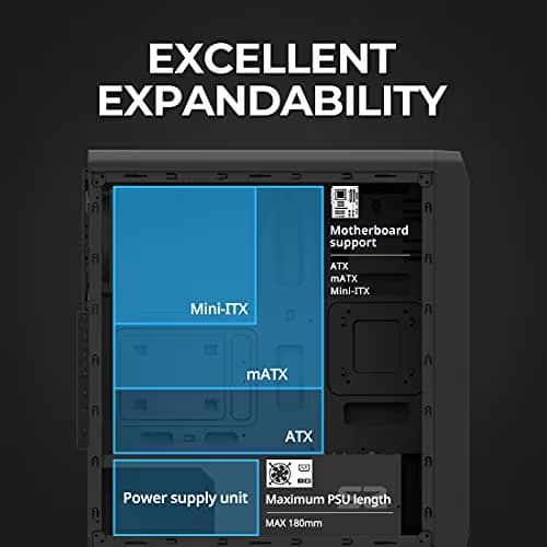 Zalman S2 ATX Mid Tower Black with Acrylic Side Panel and USB 3.2 Gen 1 Type-A, USB 2.0 Type-A image