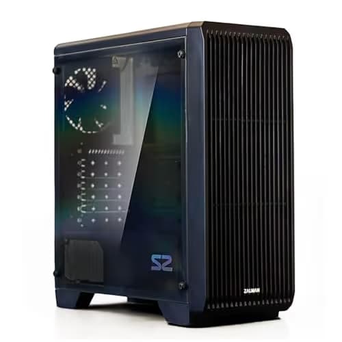 Zalman S2 ATX Mid Tower Black with Acrylic Side Panel and USB 3.2 Gen 1 Type-A, USB 2.0 Type-A image